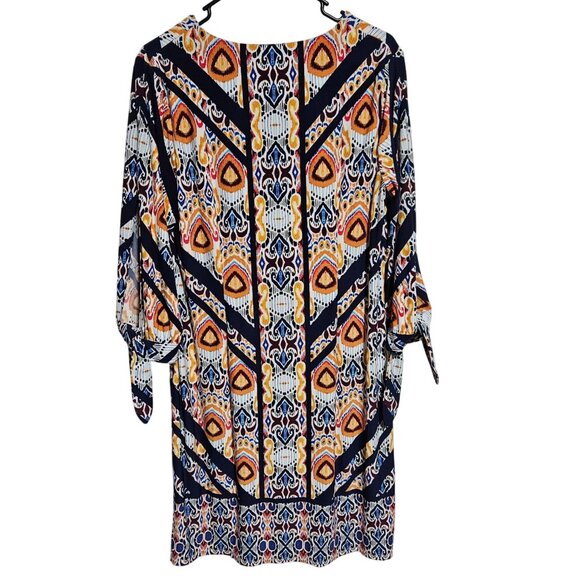 Chicos Colorful Bohemian Tunic Shift Dress Size Large Festival Geometric Boho - Picture 2 of 7